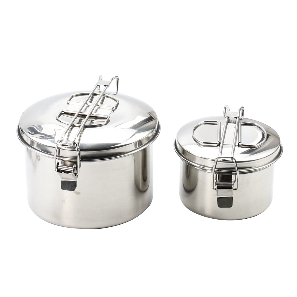Camping Cooking Pot With Lid - Garnek ze stali nierdzewnej z pokrywką