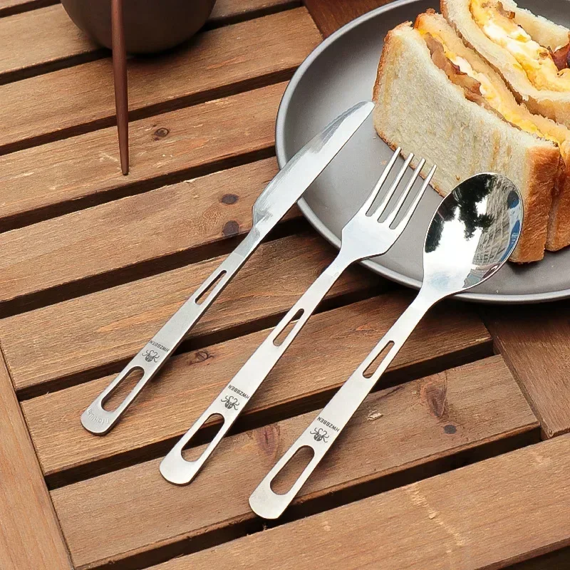 Camping Cooking And Eating - HWZBBEN tytanowy zestaw nóż łyżka na