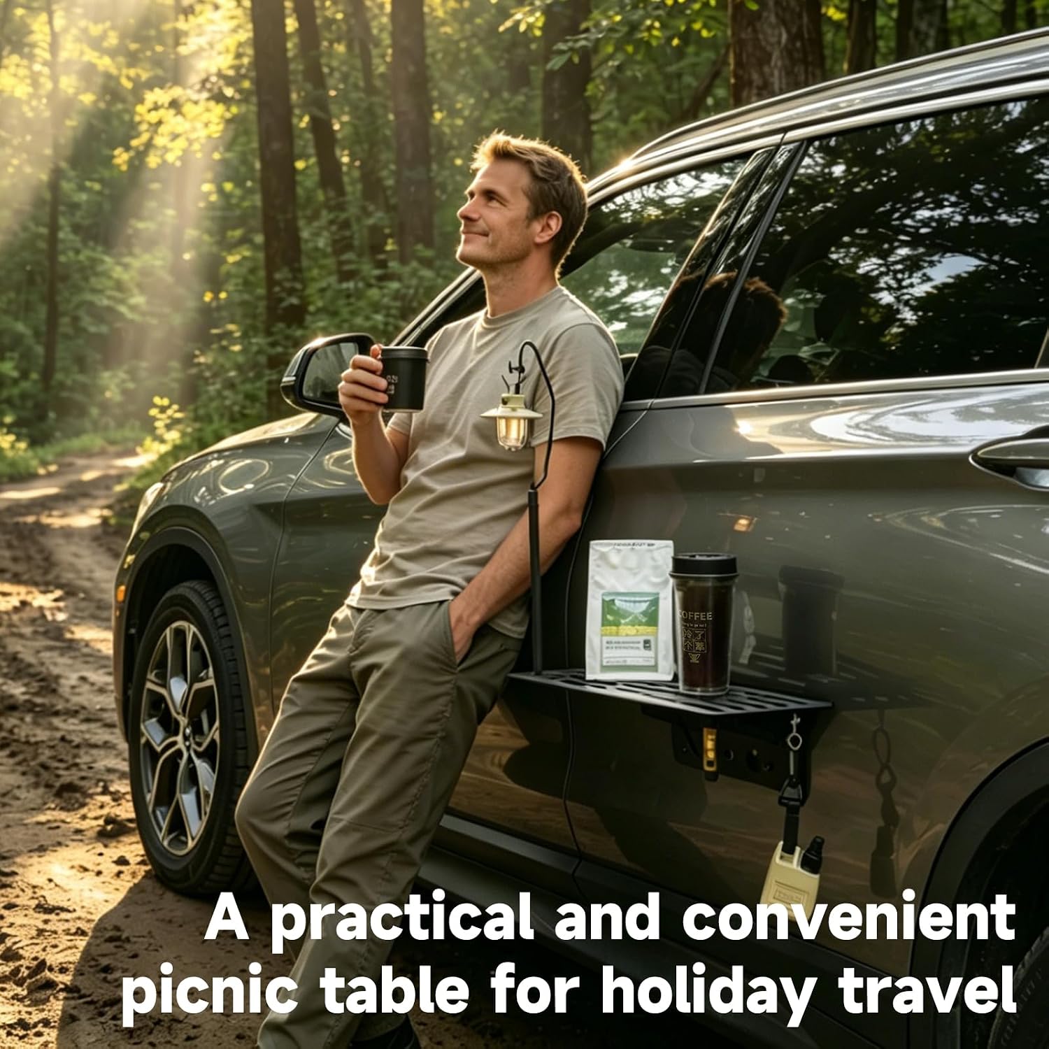 Camping Cooking Table Foldable - Magnetyczny składany stolik samochodowy, metalowa tacka