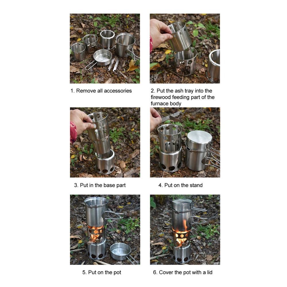 Zestaw naczyń kempingowych ze  – Camping Cooking Pot With Lid recenzja i cena