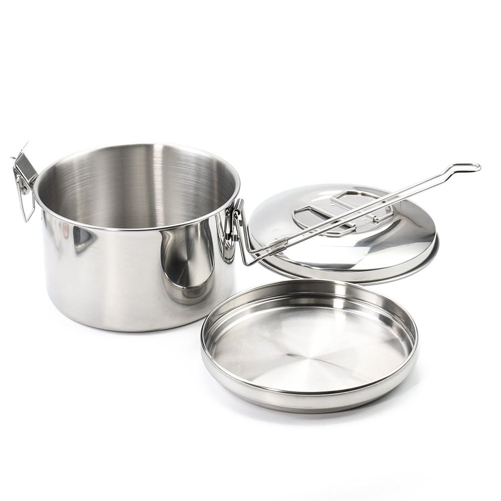 Garnek ze stali nierdzewnej z  – Camping Cooking Pot With Lid recenzja i cena