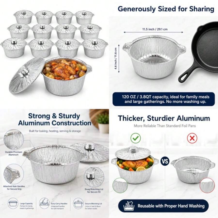 12 sztuk jednorazowych naczyń  – Camping Cooking Pot With Lid recenzja i cena