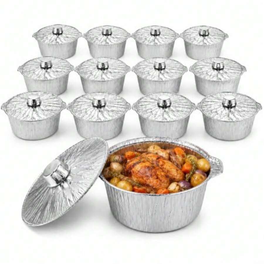 12 sztuk jednorazowych naczyń  – Camping Cooking Pot With Lid recenzja i cena