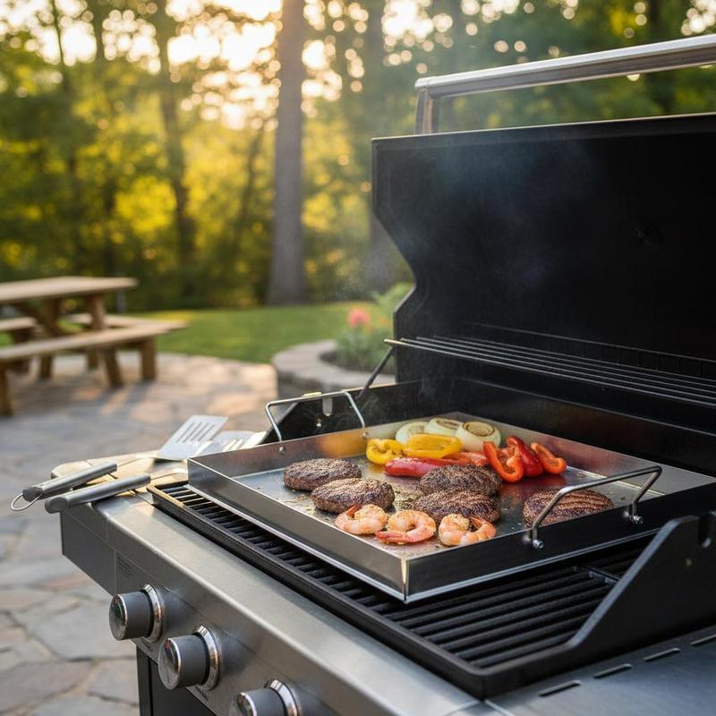 Uniwersalna płaska płyta grill – Camping Cooking Griddle recenzja i cena